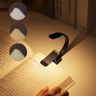 Oplaadbare LED Leeslamp met 3 Oogbeschermende Lichten en Flexibele 360° Gooseneck Clip voor Boeken