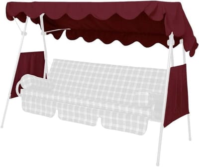 Angerer Freizeitmöbel GmbH Schommelbank zonnedak - geschikt voor vele 3-zits schommelbanken - schommeldak Made in Germany (Swingtex Bordeaux, 200 x 120 cm)