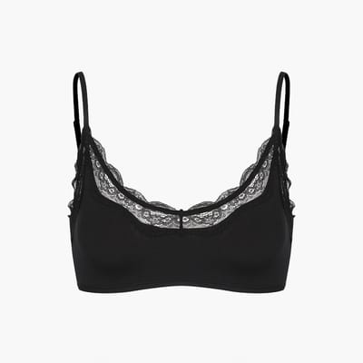 cfab - Kanten bralette - Zwart - XS - BH Zonder Beugel Voorgevormd - Ondergoed - Naadlos