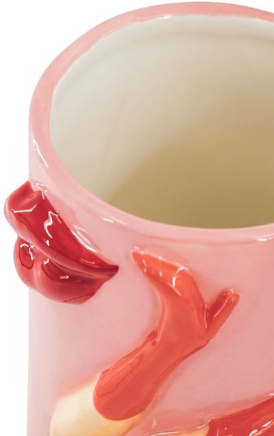 Housevitamin Bloemenvaas- Pornstar Martini Vaas- Keramiek-Roze/ Rood- 14x12,5x28cm