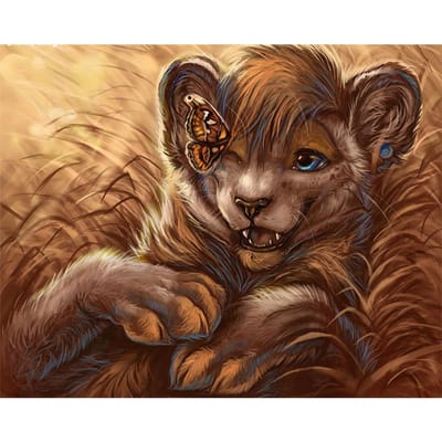 Peinture Diamant 5D Complète DIY Animal Léopard Dessin Animé Mignon Point de Croix Brodé Diamant 20X30CM