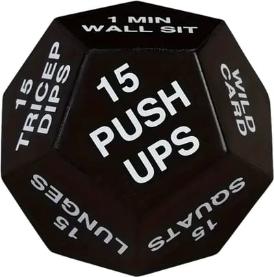 Fitness Stressbal Handtrainer 12 Gezichten – Stressbal Antistress Handknijper Grip Trainer, Oefeningen (Jump Squats & Sit-Ups), Krachttraining en Stressverlichting - Wit