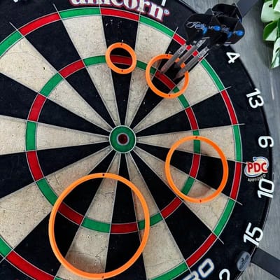 Dart Trainingsringen Set van 8 – Oranje Oefenringen Dartbord – Precisie Training Dart – Dart Accessoires voor Beginners en Gevorderden