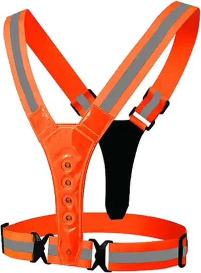 Hardloop verlichting - Hardloopvest verstelbaar - Hesje hardlopen met LED - Wandelen verlichting - Oranje - Ciclón Sports