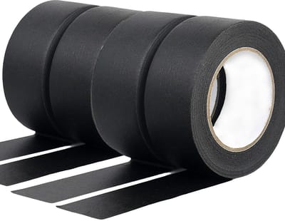 Dailygoods- Maskingtape Premium - Multi-Surface Tape - Decoratie Tape - 30 m x 5 cm - Zwart - Hoogwaardig Crêpepapier - Schildertape
