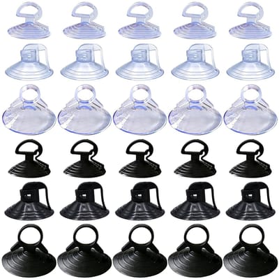 Solidchoice- Zuignappen 30 stuks - 3 maten (35 mm/38 mm/45 mm) - Kunststof - Herbruikbaar - Voor raam/badkamer/auto - Sterke zuigkracht - Zuignap