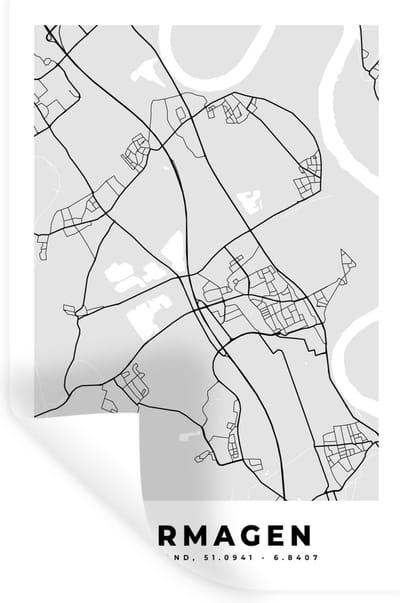 Muurstickers - Sticker Folie - Plattegrond - Duitsland - Dormagen - Stadskaart - Kaart - 20x30 cm - Plakfolie - Muurstickers Kinderkamer - Zelfklevend Behang - Zelfklevend behangpapier - Stickerfolie