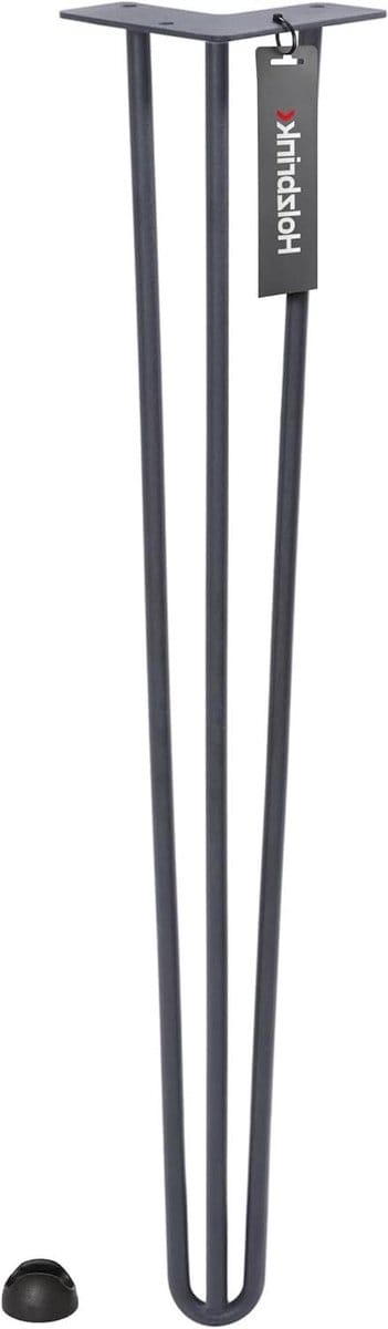 Tafelpoot Hairpin - Meubelpoot Staal - Doe-het-zelf Meubels - 3-Stangen Ontwerp - 100 cm - Grijs Antraciet