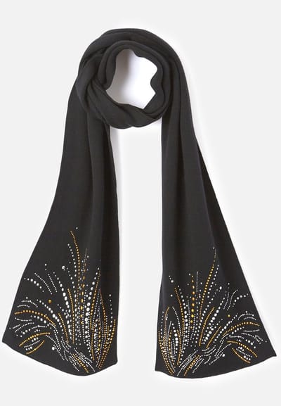 Damart - Sjaal met mooie studs - Dames - Zwart - Eén maat