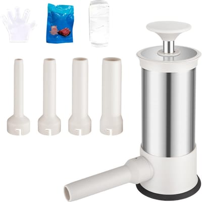 Poussoir à saucisses vertical en acier inoxydable de 3,3 lb, sans alimentation électrique, presse manuelle, fait maison Type 2 white