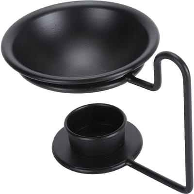 Waxbrander Decoratieve Ondersteuning Droogkoken Strijkijzer Theelichthouder Essentiële Olie Brander voor Woonkamer black