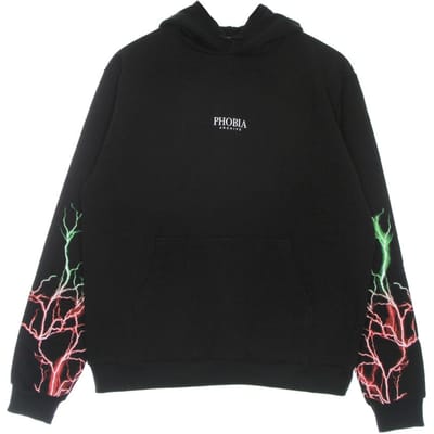 Lichtgewicht herenhoodie Lightning Hoodie Zwart/rood/groen