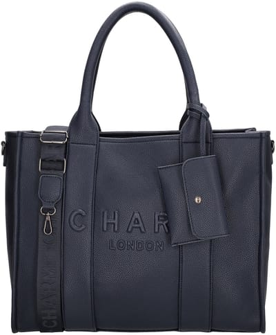 Charm London Bond Handtas - Schoudertas - 42 x 34 x 16 cm - Laptoptas 15,6 inch - Crossbody - Handige Etui - Blauw