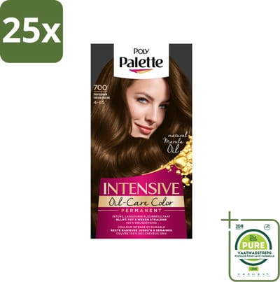 25 x Poly Palette - Haarverf - Truffel Bruin 700 - 115ml - Grootverpakking - Haarverf - Permanente Haarkleur - Bruine Haarkleur - Trufelbruin - Grijsdekking