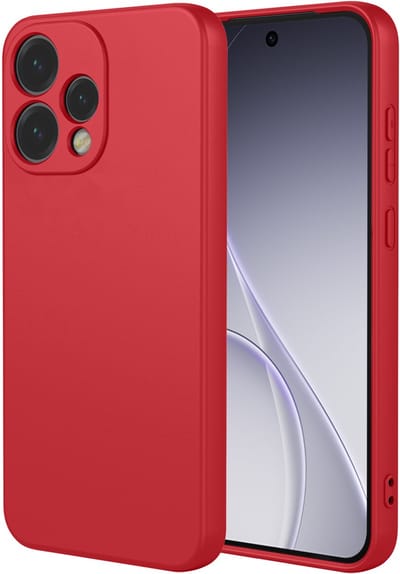 MobyDefend Hoesje - Geschikt voor Oppo Reno15 - Matte Siliconen Backcover - Framboosrood