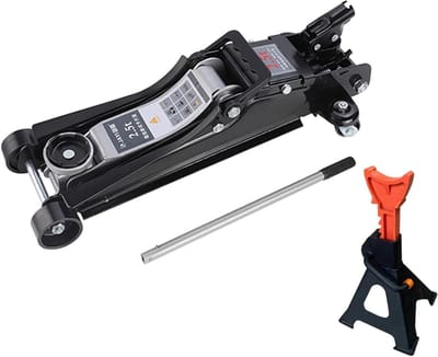 Hydraulische Vloerkrik - Autokrik Krik - Auto Onderhoud - Laag Profiel Ontwerp - 2.5 Ton Capaciteit - Zwart