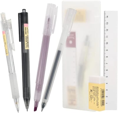 Mechanisch potlood set 7-delig - kunststof etui - minimalistisch design - ideaal voor school en kantoor - ShopVlot