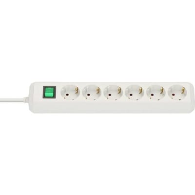 Brennenstuhl 1159520400 Stekkerdoos met schakelaar 6-voudig Wit Randaarde stekker 1 stuk(s)