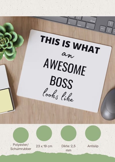 Akyol - this is what an awesome boss looks like Muismat - Collega - cadeau collega - cadeau - cadeau werkgever - baas - 23 bij 19 cm