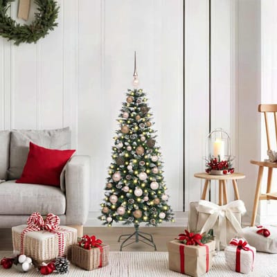 vidaXL - Kunstkerstboom - Groen - 120 - cm - PVC - en - Plastic - en - Staal