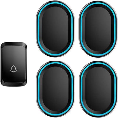 Draadloze Deurbel Kit - Zonder Snoer - Huis Beveiligen - 300 Meter Bereik - 4 Ontvangers - Wit