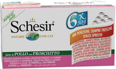Schesir Kattenvoer Kipfilet - Ham - 6 x 50 gr