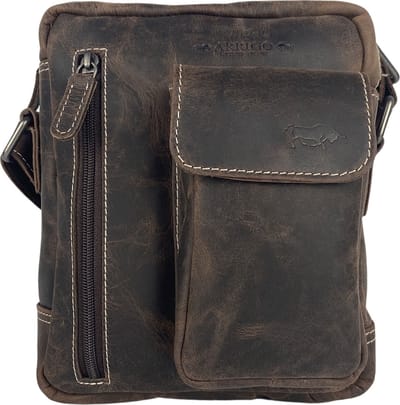Schoudertassen Vrouw - Schoudertassen Heren - Crossbody Tas - Leer - Donkerbruin