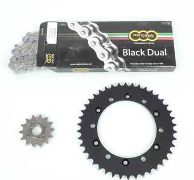 Kit chaîne Regina pour moto Honda 650 FMX 2005 à 2006 14x42 P 520 Al 130mm Neuf