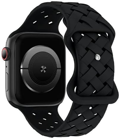 Beline Apple Watch Silicone Geweven band 38/40/41mm zwart/zwart doosje