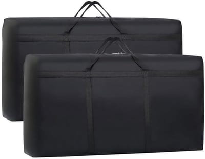 Dailygoods - Grote opbergtas, 2 stuks, 180 liter, kledingopbergzakken, Oxford verhuistassen, opvouwbaar, met handgreep, voor dekbedden, kleding, 100 x 58 x 28 cm, zwart