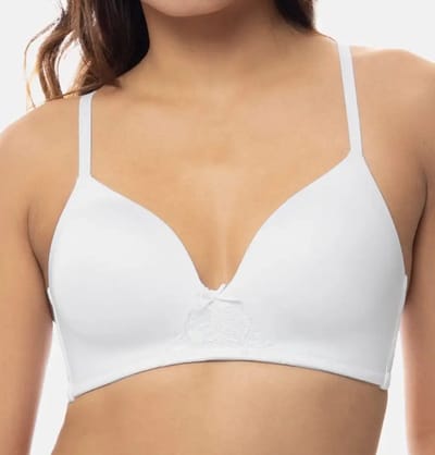 Dorina Voorgevormde BH zonder beugel - Soft Bh - Comfortabele T-shirt bh met dunne bandjes - 75B - Wit