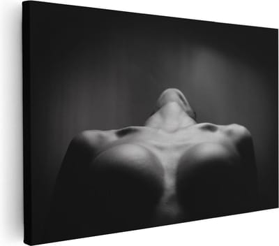 Artaza Canvas Schilderij Vrouw Naakt - 30x20 cm - Klein - Muurdecoratie Woonkamer - Wanddecoratie Sensueel - Kamer Accessoires
