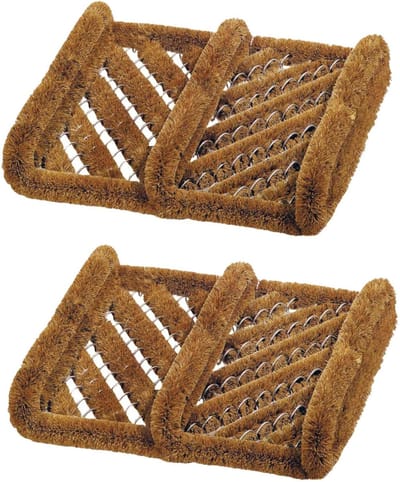 Benson Schoenen borstelmat/schoenenveger - 2x - kokosvezels - 30 x 35 cm - Voetenveger