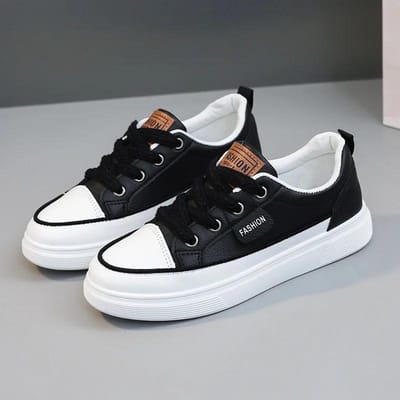 dames modieuze en trendy casual skateboard schoenen Koreaanse versie campusstijl student hardlopen sportschoenen 40 black