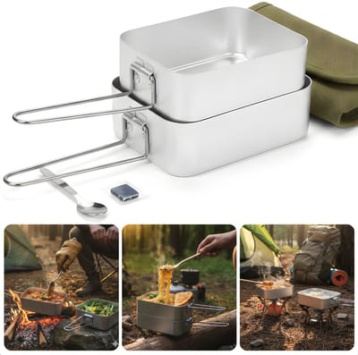 Cheqo® Camping Pannenset - Campingpannenset - Camping Pannensetje - Campingpannen Set - Campingpannetjes - Camping Kookset - Camping Kookgerei Set - Kookset Camping - Pannenset Kamperen - Pannenset Outdoor