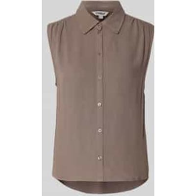regular fit linnen blouse zonder mouwen model 'SIESTA'