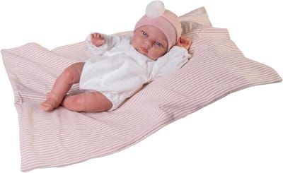 Reborn pop - Babypop realistisch - Knuffelen en spelen - Handgemaakte kwaliteit - 33 cm - Meerkleurig
