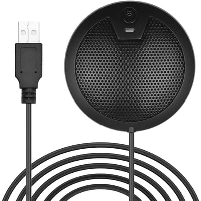 USB Desktop Condensatormicrofoon 360 graden Omnidirectionele Microfoon met 2m Lange Kabel Type-C Plug voor zwart