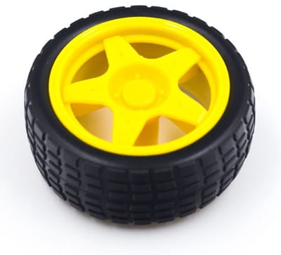 OTRONIC® Wiel met rubber voor robot of smart car geel