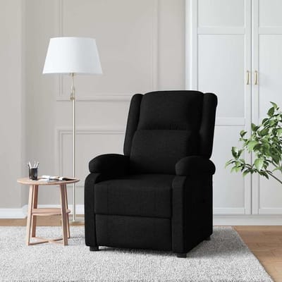 Relaxfauteuil - Comfortabele stoel - Ontspannen thuis - Handmatige 3-positie ligfunctie - 70 x 93 x 98 cm - Zwart