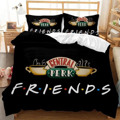Vrienden Voor Altijd Beddengoed Dekbedovertrek Met 2 Kussens Eenvoudige Stijl Beddengoedset Ontspannen Zacht Queen Size Modern Huis Patroon Stijl EU Single 135x200cm