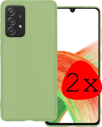 Hoesje 2 Stuks - Geschikt voor Samsung Galaxy A33 - Sterk & Shockproof - Case Siliconen - Back Cover - Telefoon Hoes - Groen