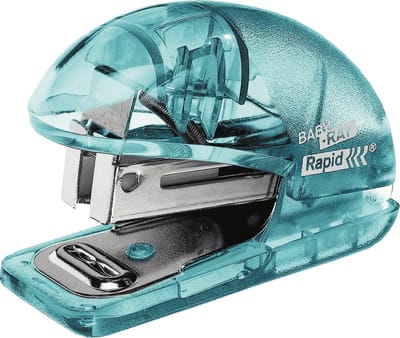 Rapid Mini Nietmachine met Bovenlaadmechanisme - Niet tot 10 Vellen - met Geïntegreerde Ontnieter - Nietjes Meegeleverd - Blauw