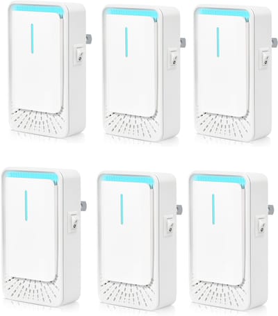 Plug-in luchtreiniger - Negatieve ionentechnologie - Stille werking voor thuisgebruik - Negatieve ionenluchtreiniger voor slaapkamer, kantoor, dierenkamer, badkamer6 stuks in wit