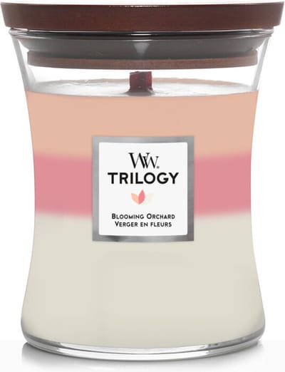 WoodWick Hourglass Trilogy Medium Geurkaars - Blooming Orchard - 60 branduren