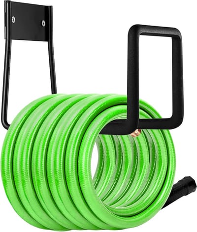 Zware metalen slanghouder voor wandmontage - ideaal voor tuinslangen, flexibele slangen en slanghaspels