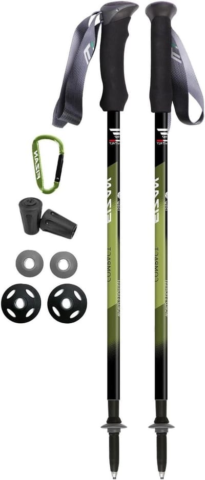Wandelstokken - Trekkingstokken - Stabiliteit Wandelen - Inklapbaar Ultralicht - 22.8-132.1 cm - Groen