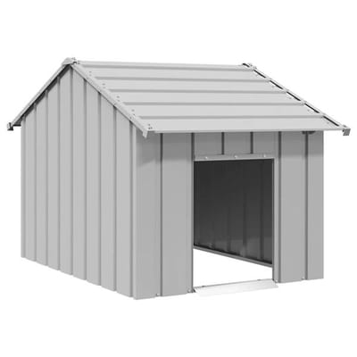 Hondenhok - Buiten - Bench - Ren - Weerbestendig - Kennel - Rek - Grijs