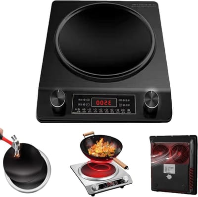 Inductiekookplaat - Draagbaar fornuis - Snel koken - Concave ontwerp - 3500 Watt - Zwart
