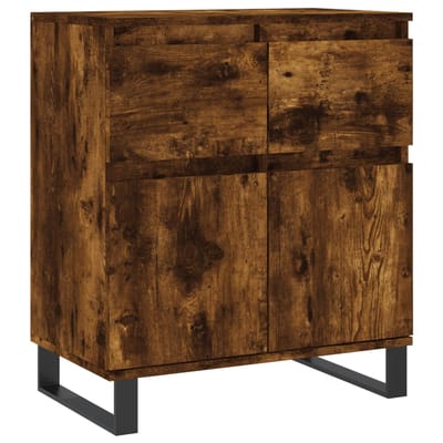 vidaXL - Dressoir - 60x35x70 - cm - bewerkt - hout - gerookt - eikenkleurig